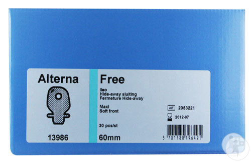 Alterna Free Poche Stomie Deux Parties Fermeture Hide-Away Maxi Soft Front 60mm 30 Pièces