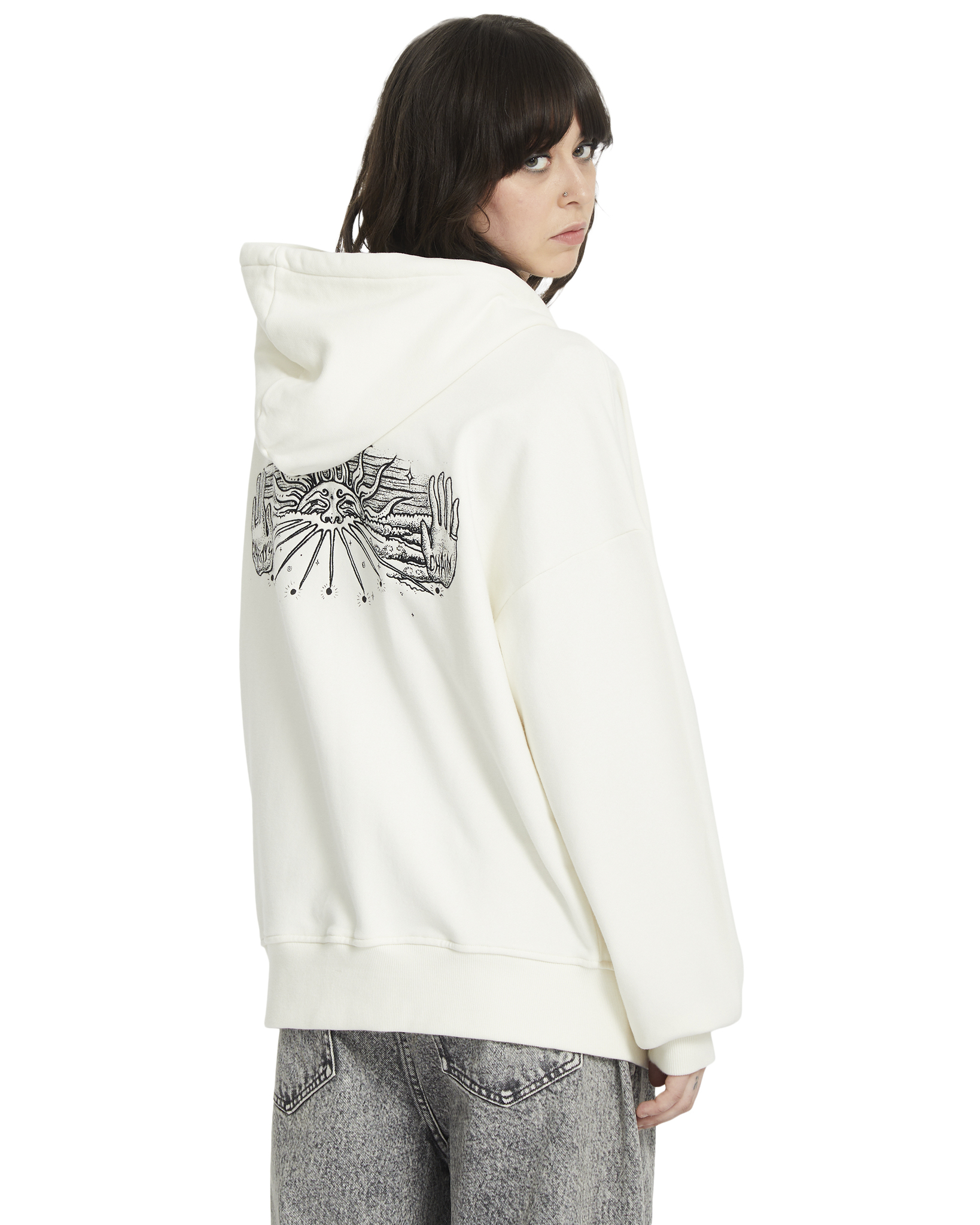 Volcom FA Alix  Zip Fleece Star White