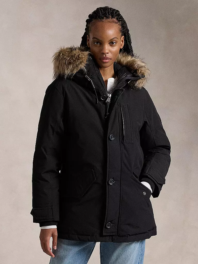 POLO RALPH LAUREN Herren Daunenparka TRIM DOWN schwarz