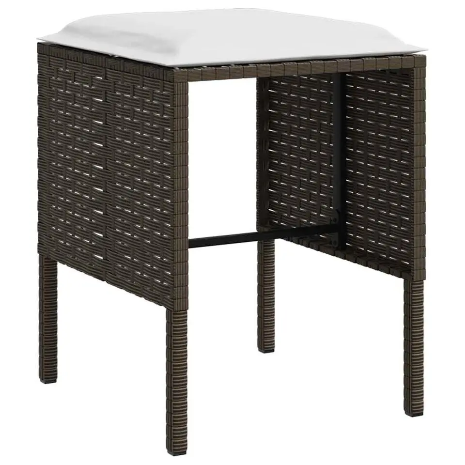vidaXL - Tuinset - Bruin - Poly rattan - 5 stuks - Met kussens