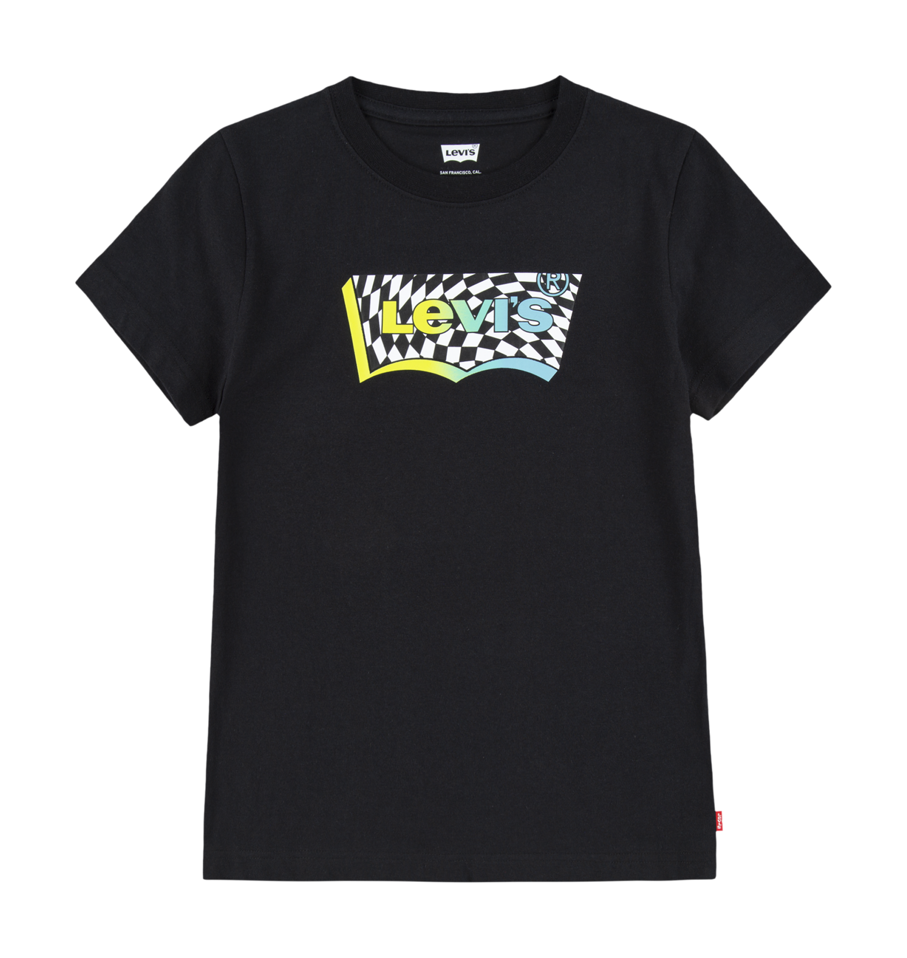 Tee-shirt col rond sérigraphié en coton | Noir
