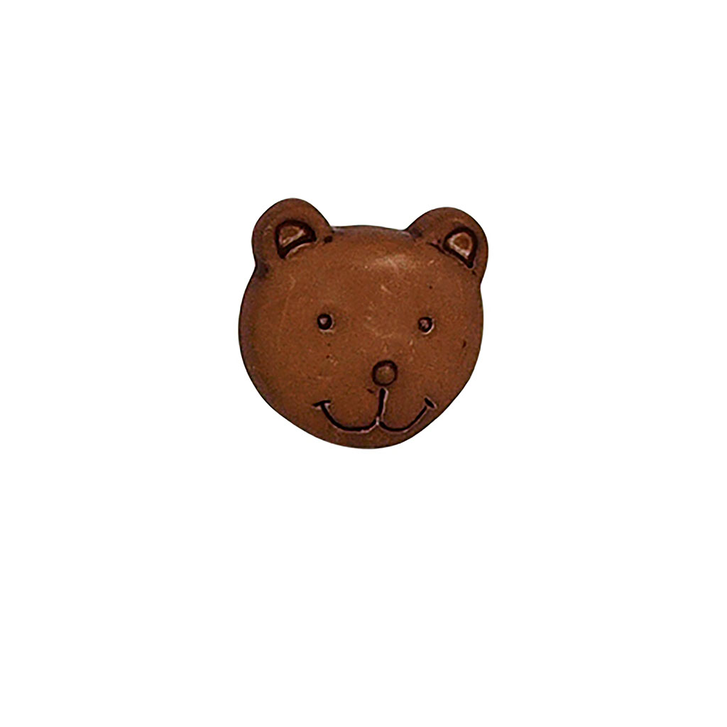 Lot de 6 boutons ourson marron 14mm