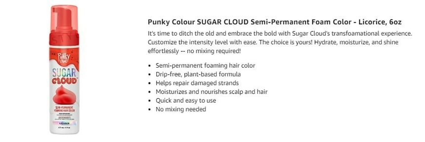 Punky Colour - Sugar Cloud Semi Permanente Schuimkleur Zoethout