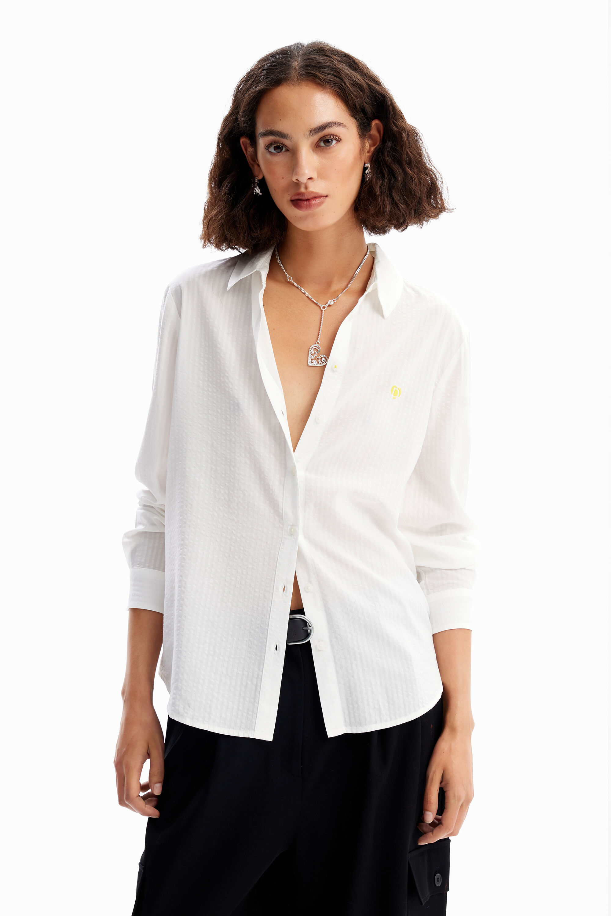 camisa listrada texturizada