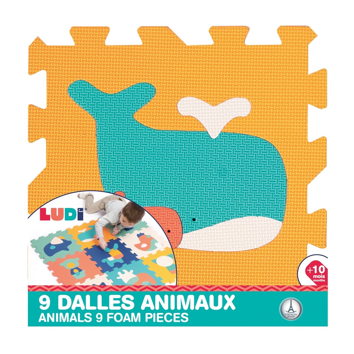 Tapis 9 dalles mousse Animaux