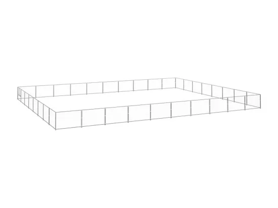 Chenil extérieur cage enclos argenté 1000 x 800 x 70 cm 02_0000305