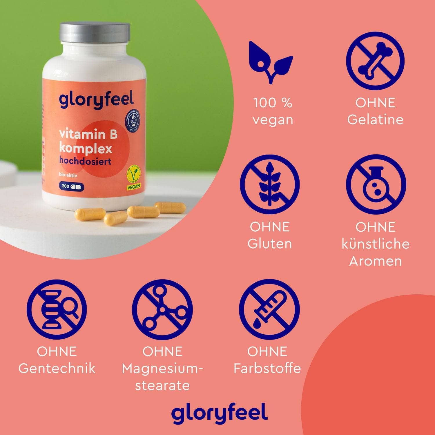gloryfeel® Vitamin B-Komplex Kapseln