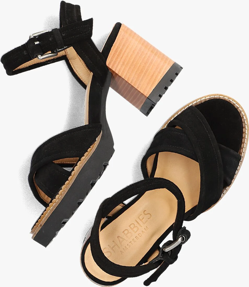 SHABBIES zwarte shabbies sandalen 163020155 shs1171