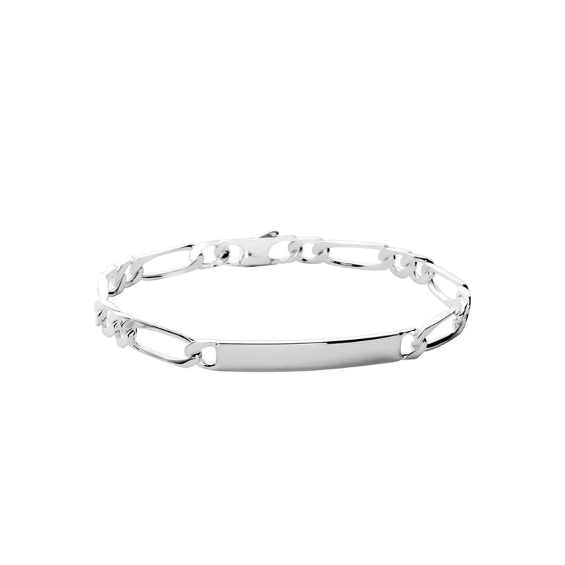 Gourmette Homme - Argent 925 - Cheval alternée 1+2 - Largeur : 5 mm - Longueur : 18 cm