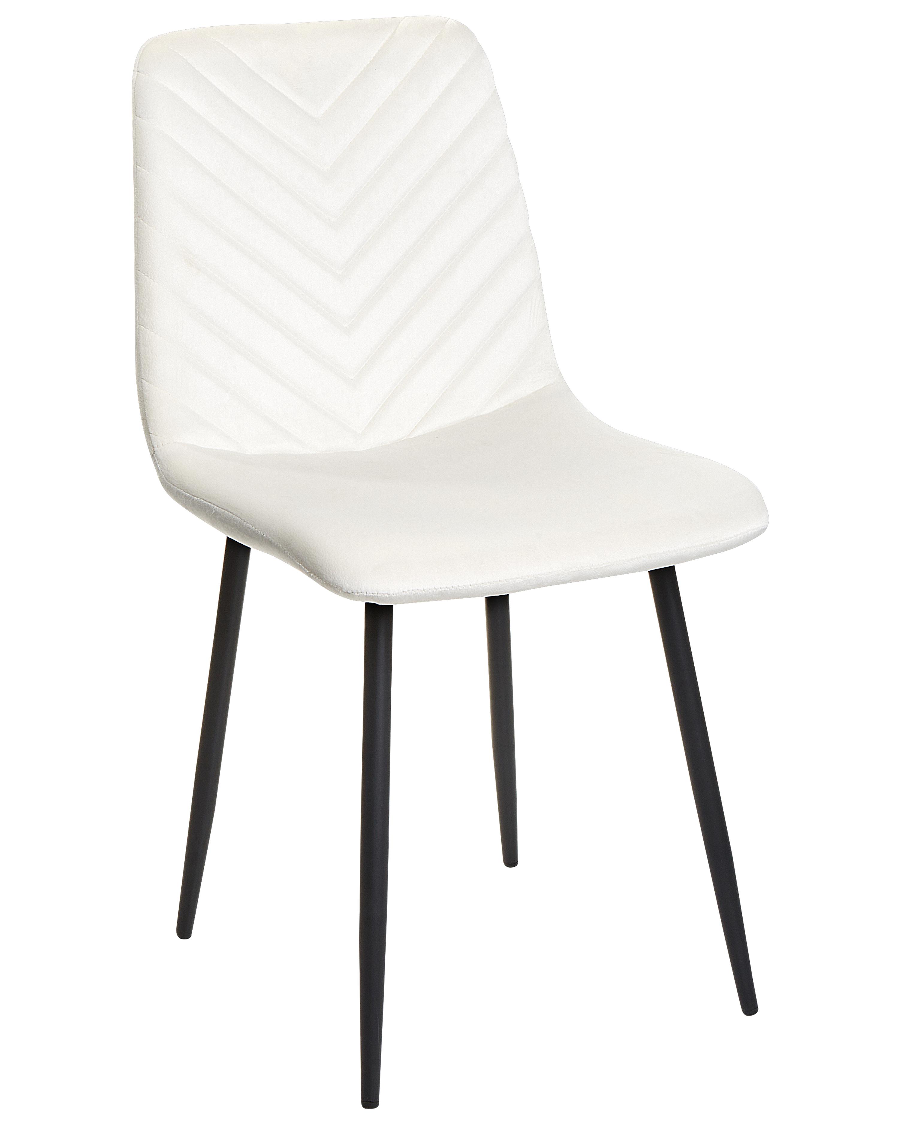 Set van 4 eetkamerstoelen HAVRE Fluweel Gebroken wit