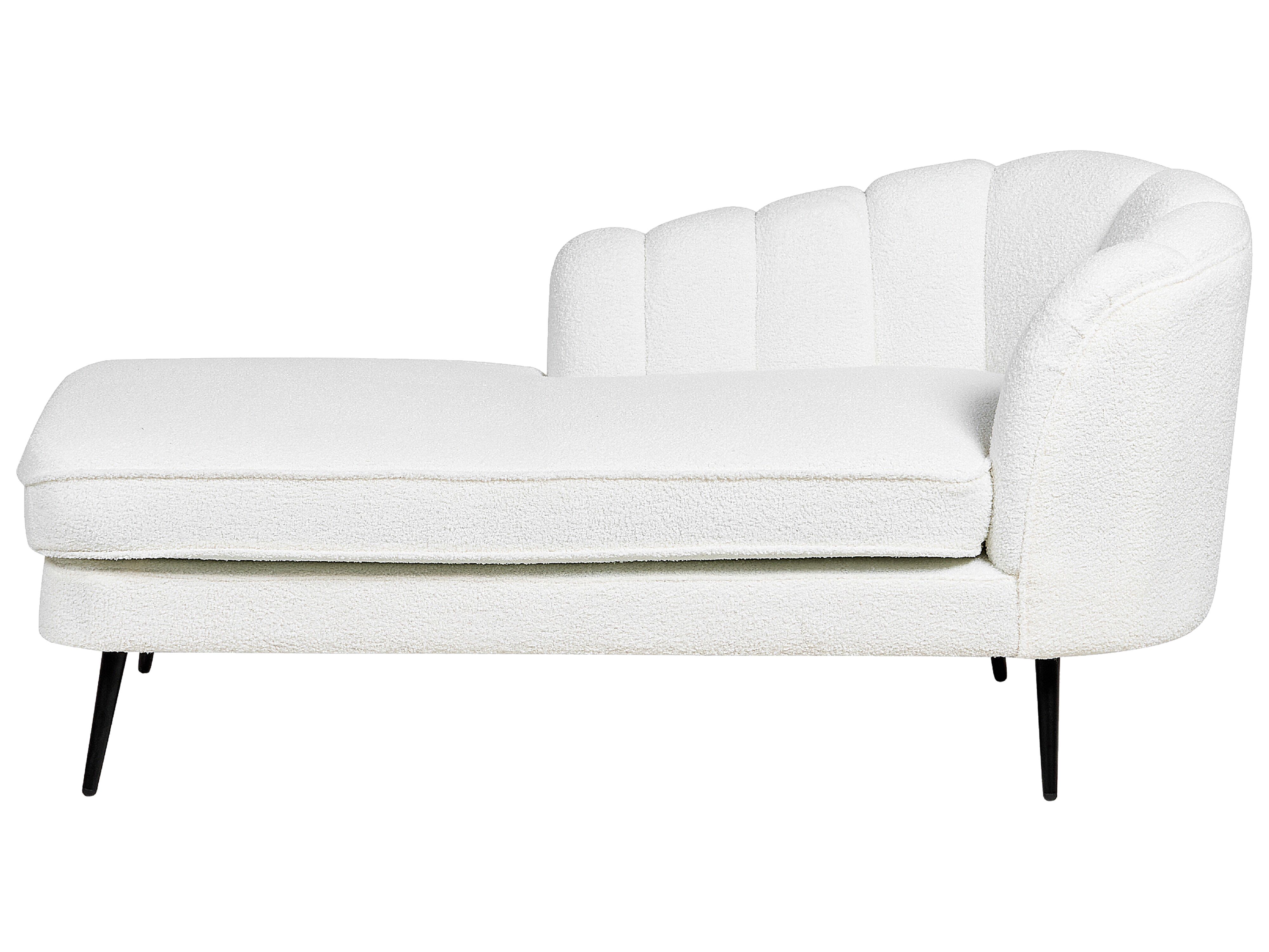 Rechtszijdige chaise longue ALLIER Bouclé Gebroken wit