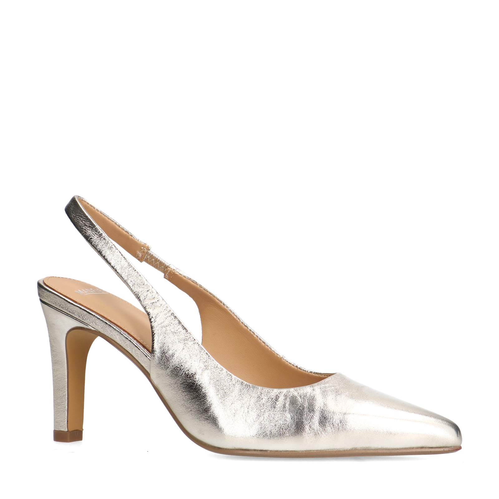 Goudkleurige leren slingbacks