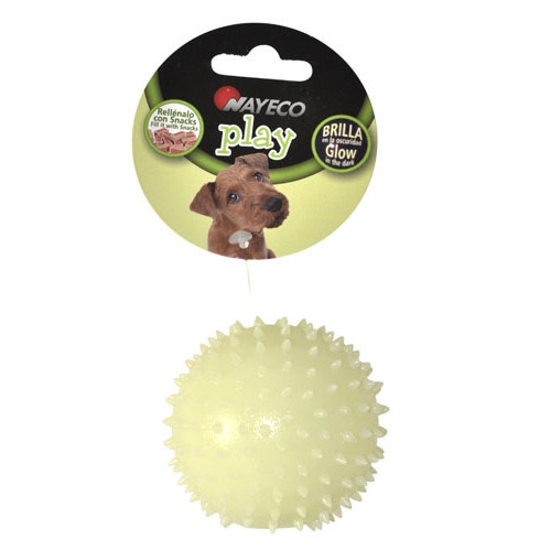 Porta-petiscos em formato de bola fluorescente Nayeco Play para cães