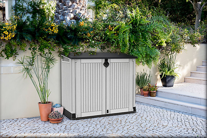 Armoire de rangement ou abri poubelles polypropylène Keter Store It Out Midi gris 845 L