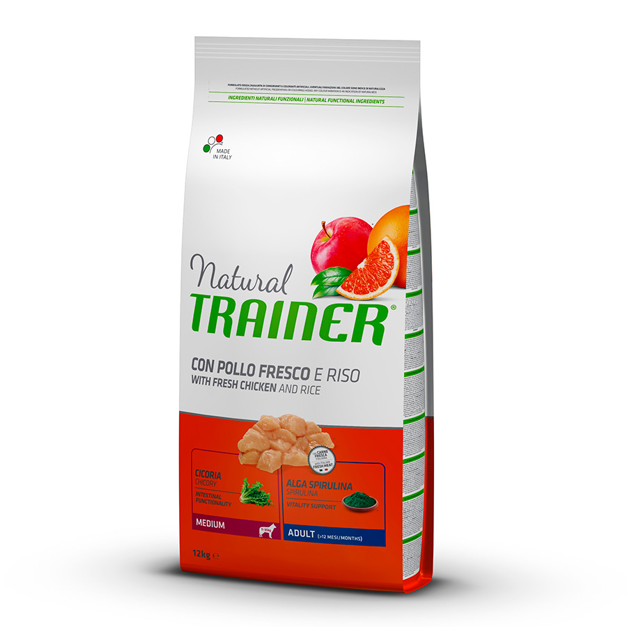 3 kg de Ração Natural Trainer para Cães Adultos de Porte Médio com Sabor de Frango