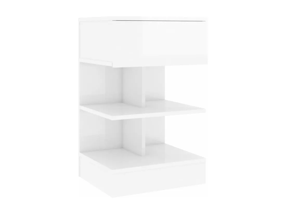 Tables de chevet 2 pcs Blanc brillant 40x35x65 cm