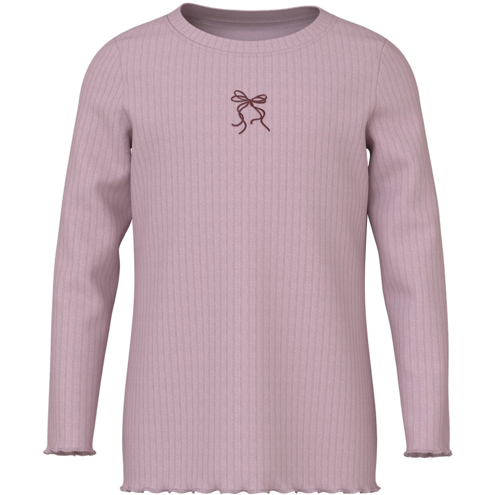 Køb Name It Keepsake Lilac Bow Embroidery Nmfvemma Glitter Ls Slim Top