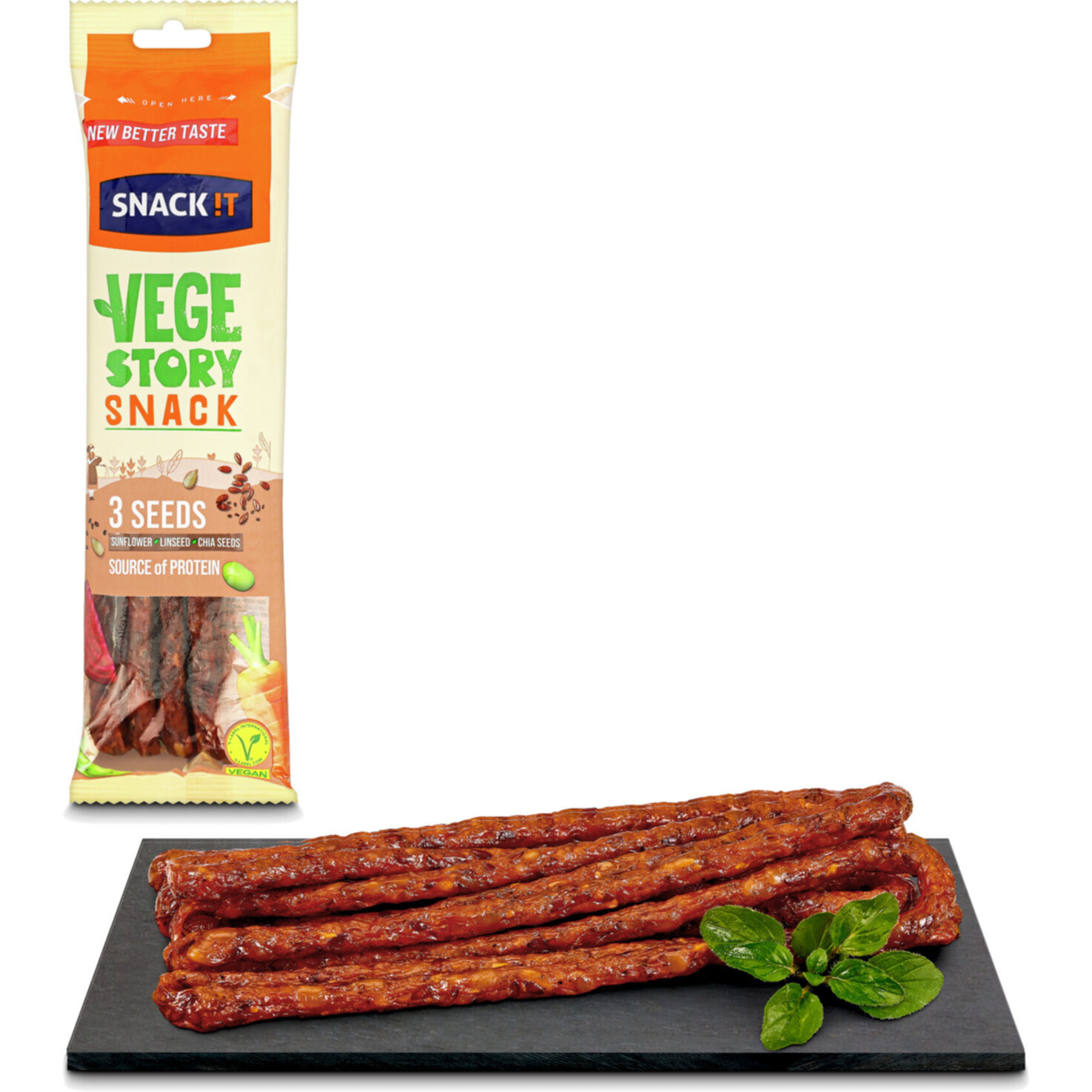 Snack It Vegestory Snack 3 Seeds vegane Wurst -