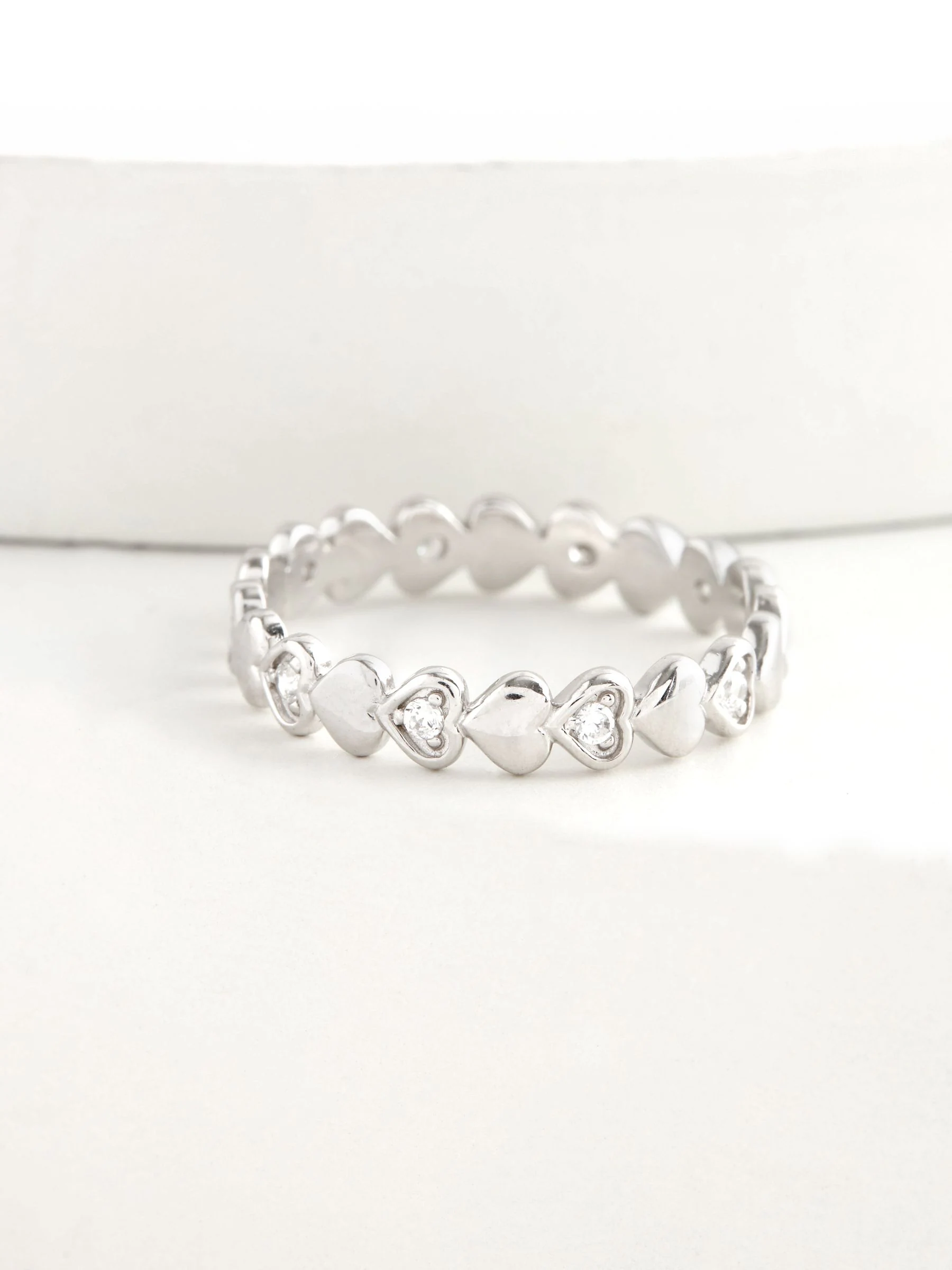 Echt zilver - Schitterende hart-ring