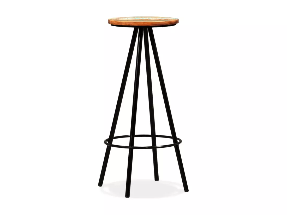 Ensemble de bar 7 pcs Bois massif recyclé