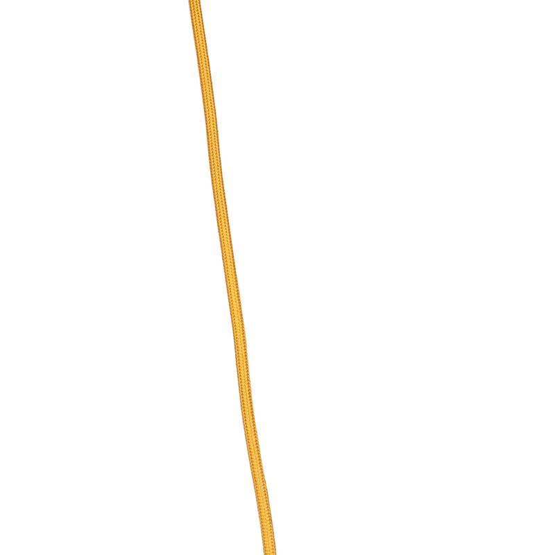 Landelijke hanglamp geel velours met rotan 60cm - Frills Can