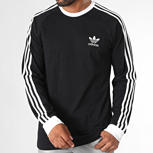Tee Shirt Manches Longues 3 Stripes IA4877 Noir
