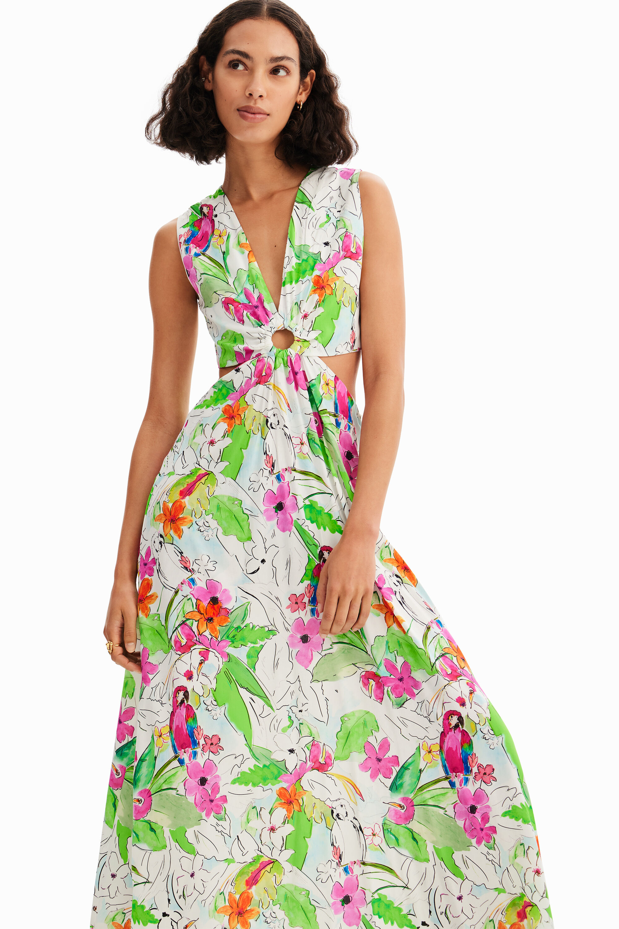 Robe longue découpes