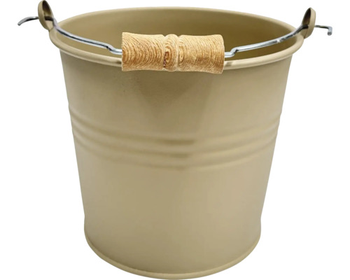 Metalen bloempot 17 x 17 x 14 cm beige