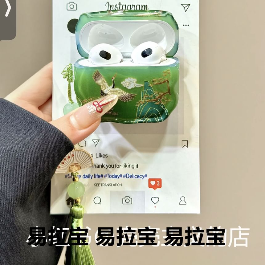 XIXI STUDIO - Crane AirPods / Pro oortelefoonhoesje met kwastje
