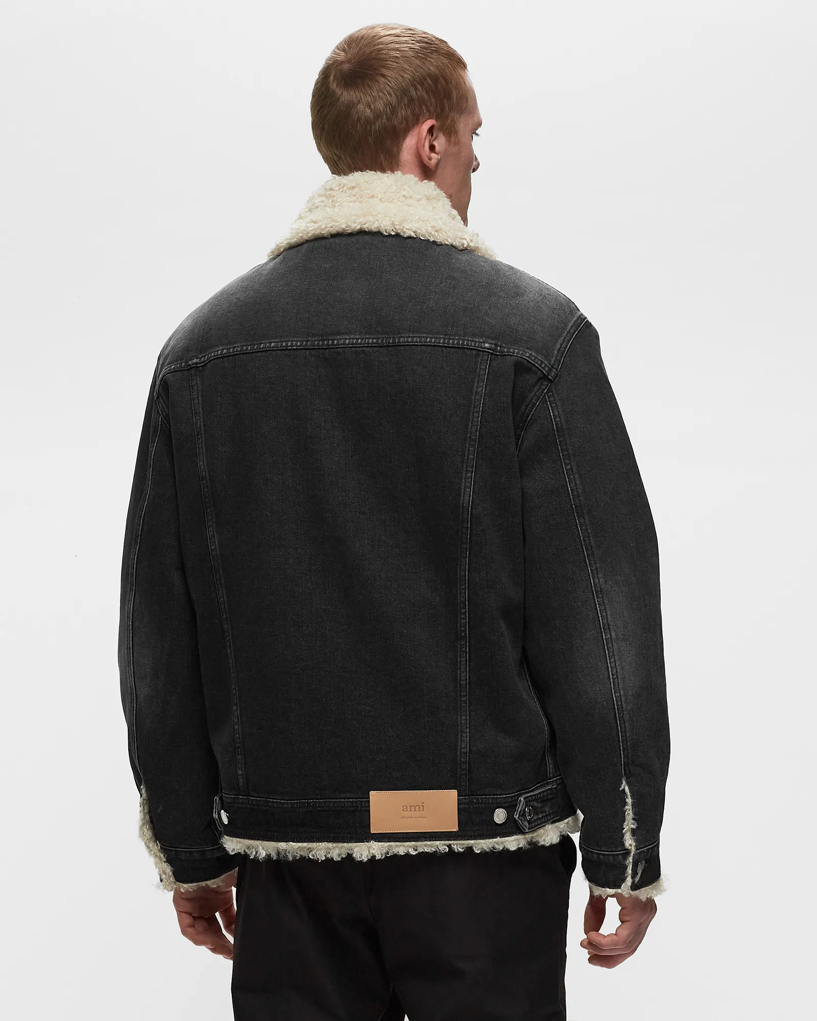 AMI Paris TRUCKER JACKET LINED WITH SYNTHETIC FUR