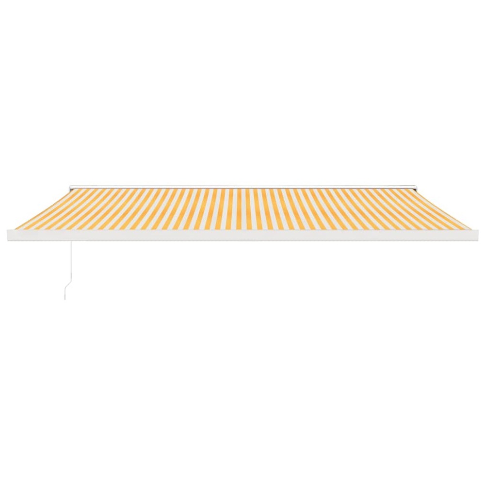 Auvent rétractable jaune et blanc 5x3 m tissu et aluminium