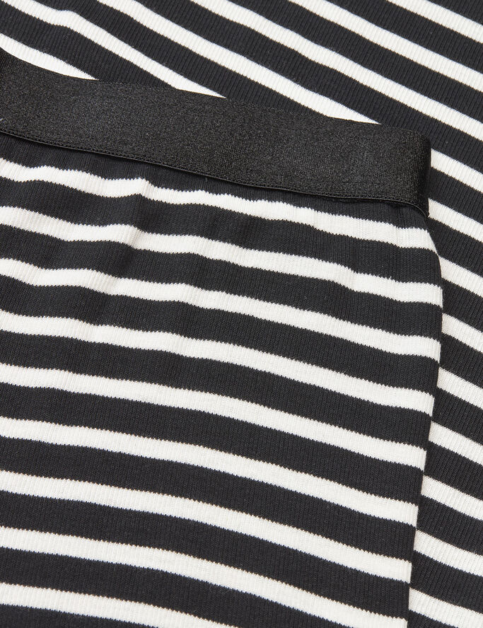 Mads Nørgaard - Copenhagen 2x2 Cotton Stripe Veran Pants Sort og hvid med striber