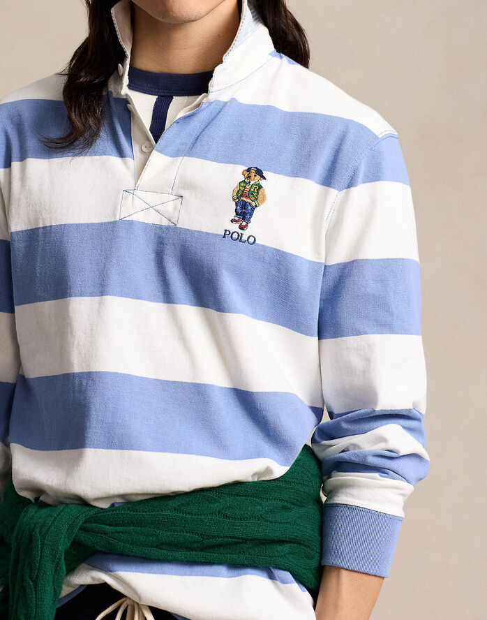 Polo Ralph Lauren 10/1 JERSEY-LSL-RUG F24 camps blu/dkw wh vrsy bear