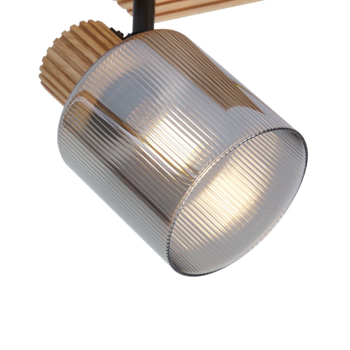 Moderne spot hout met smoke glas draai- en kantelbaar - Gracy