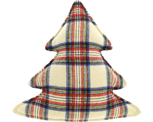 Kussen Check Kerstboom geruit rood blauw 50x50 cm