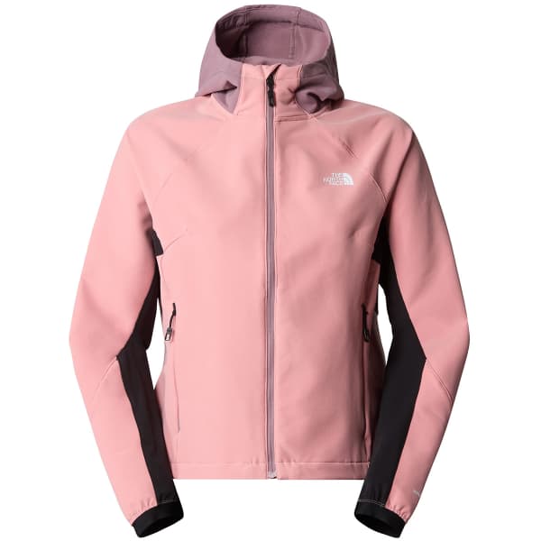 Softshell randonnée THE NORTH FACE W AO SOFTSHELL HOODIE SHADY ROSE/TNF BLACK- FAWN GREY