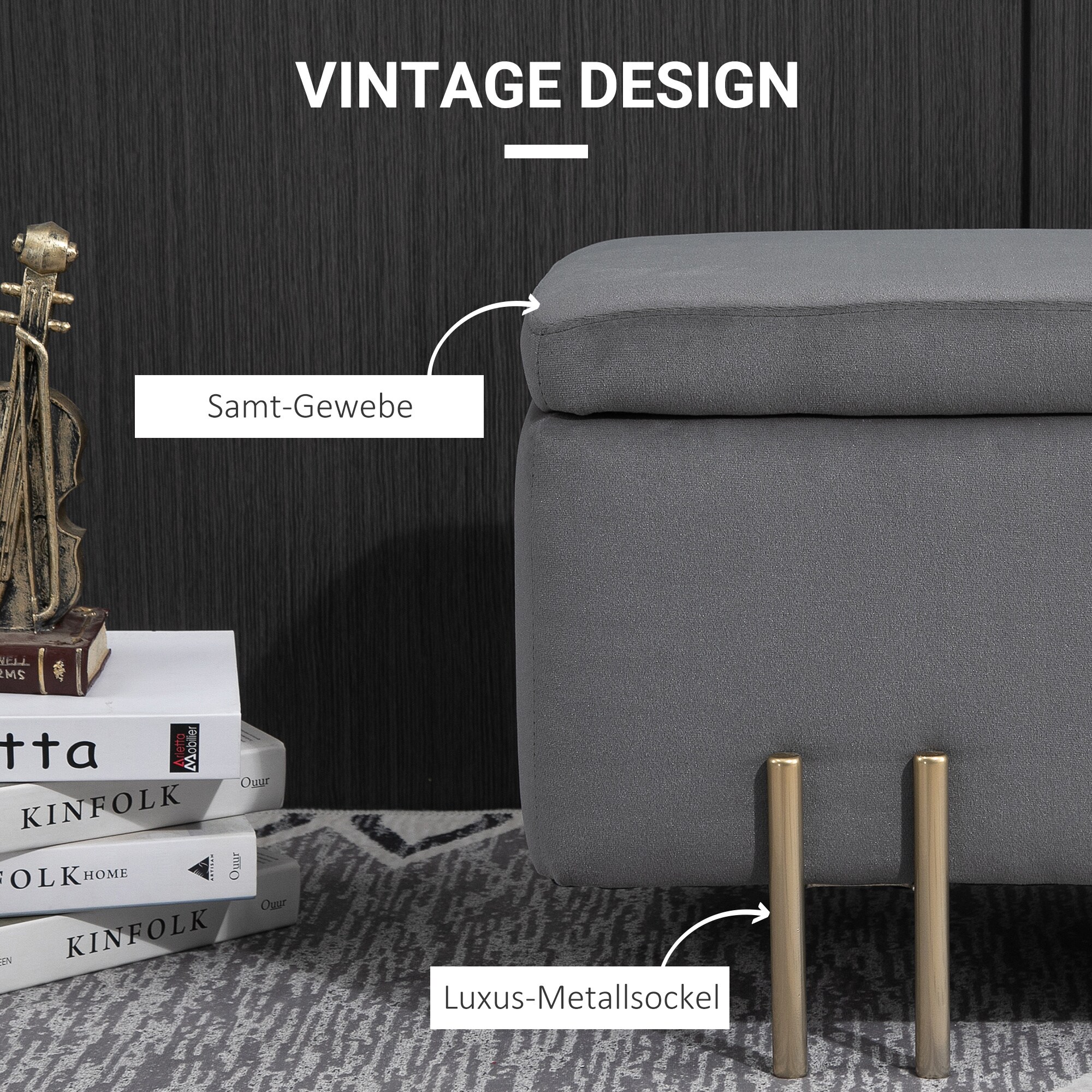HOMCOM Sitzbank im elegantem Design 100 x 40 x 42 cm (BxTxH)