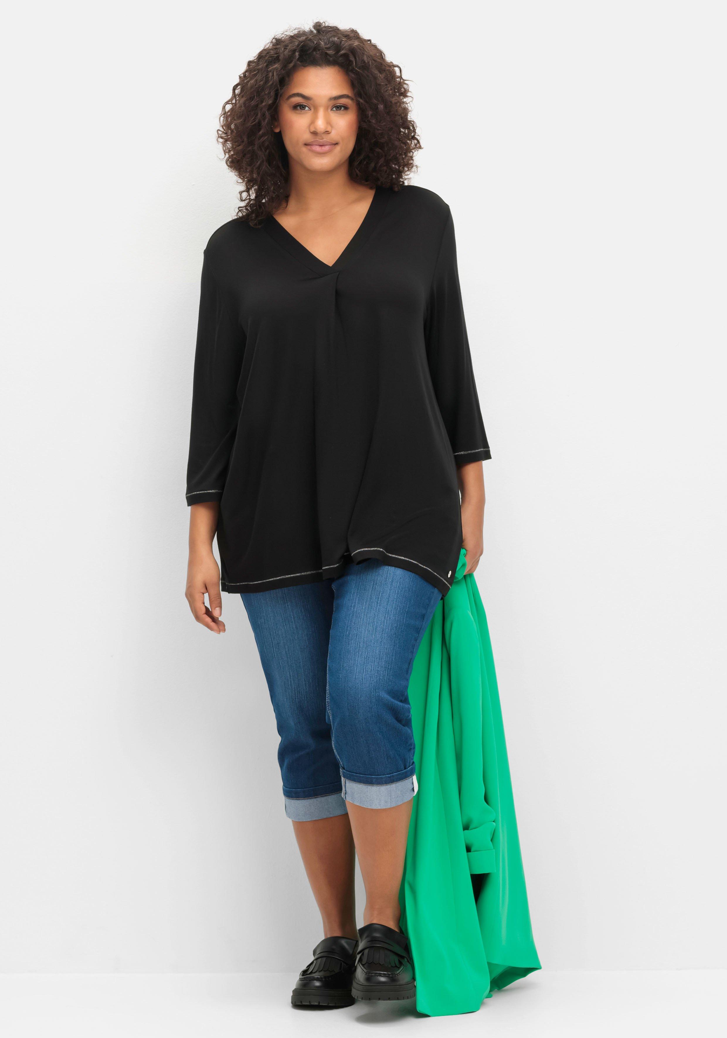 3/4-Arm-Shirt in leichter A-Linie, mit  TENCEL™ Lyocell