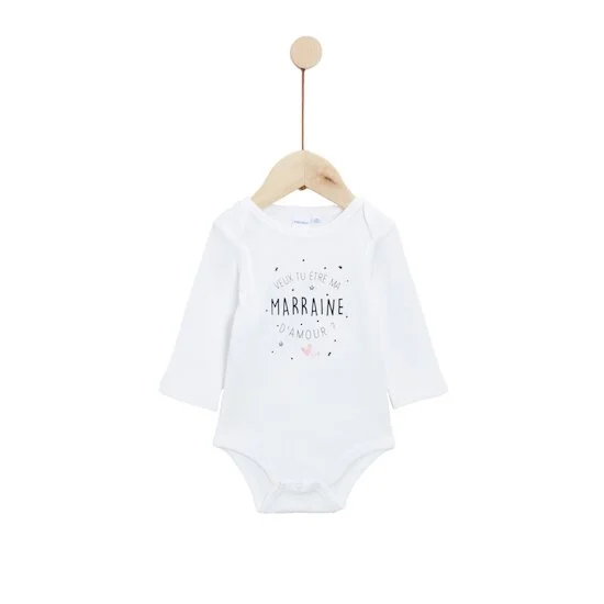 Body Annonce de Grossesse à la Marraine   Blanc        de               P'tit bisou