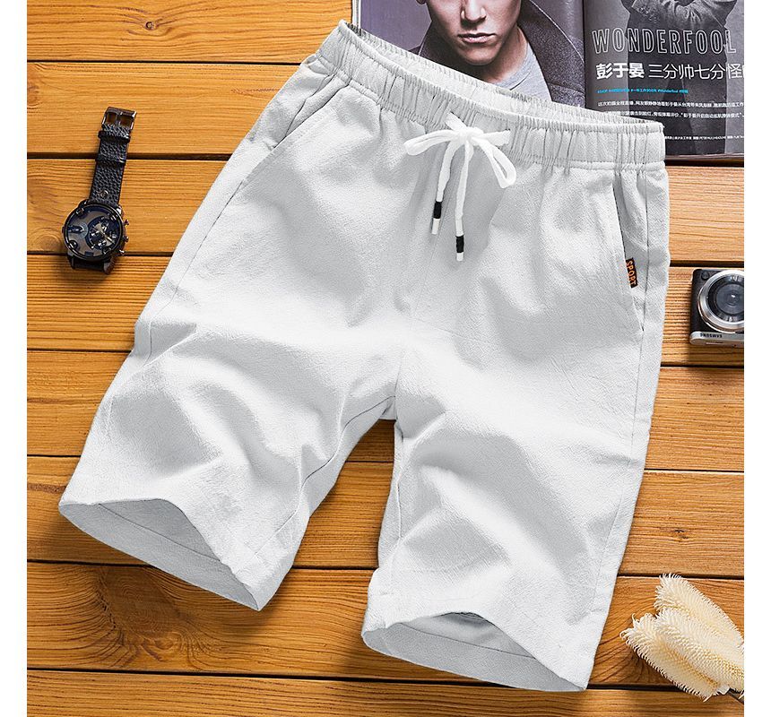 YIKES - Mid Rise Plain Drawstring Shorts