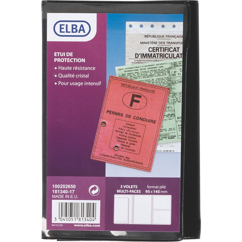 Étui de protection papiers de voiture 3 volets