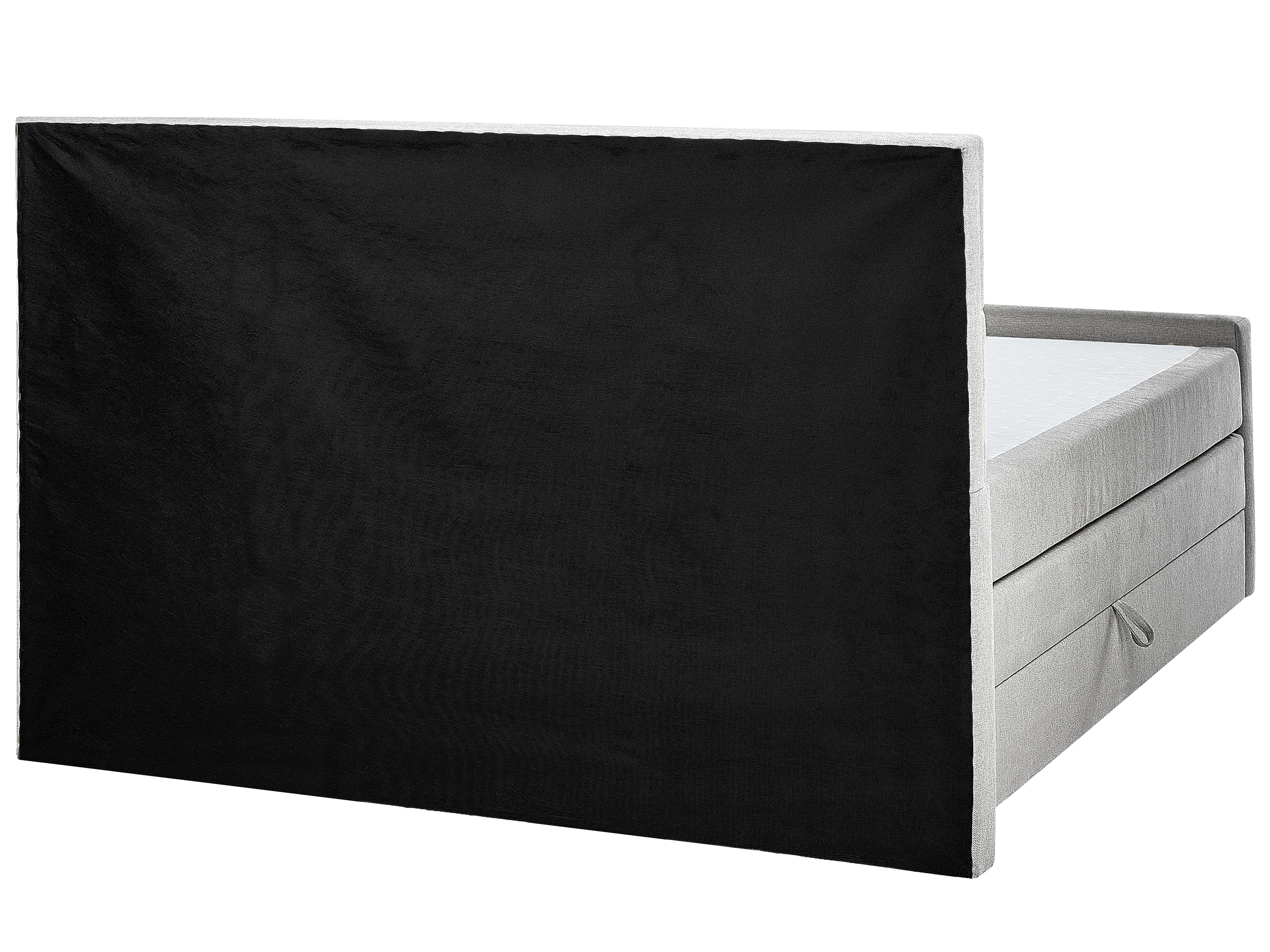 Boxspring met opbergruimte Stof ARISTOCRAT 160 x 200 cm Lichtgrijs