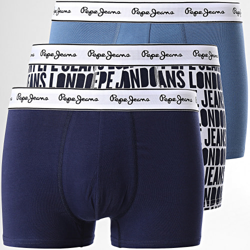 Lot De 3 Boxers PMU11091 Blanc Bleu Clair Bleu Marine