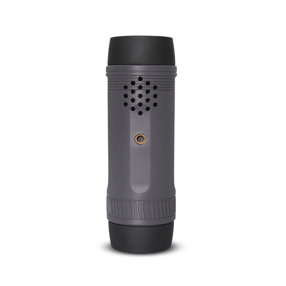 3in1 Velo Fahrrad LED Lampe   Bluetooth 4.0 Outdoor Lautsprecher FM Radio   Powerbank 4000mAh (Micro SD Slot   Aux In) - Grau