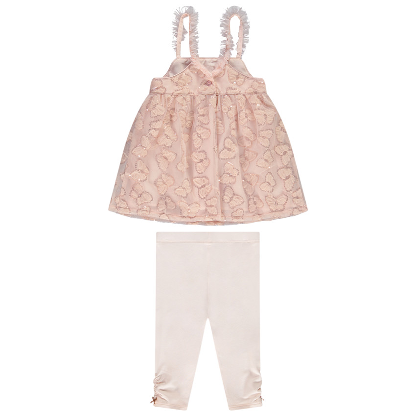 Ensemble 2 pièces avec tunique papillons pour bébé fille