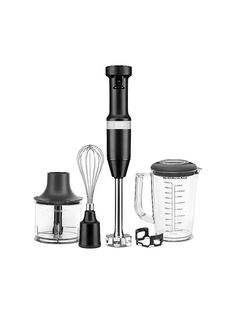 KITCHENAID Stabmixer mit Zubehör 5KHBV83EBM Matt Schwarz schwarz