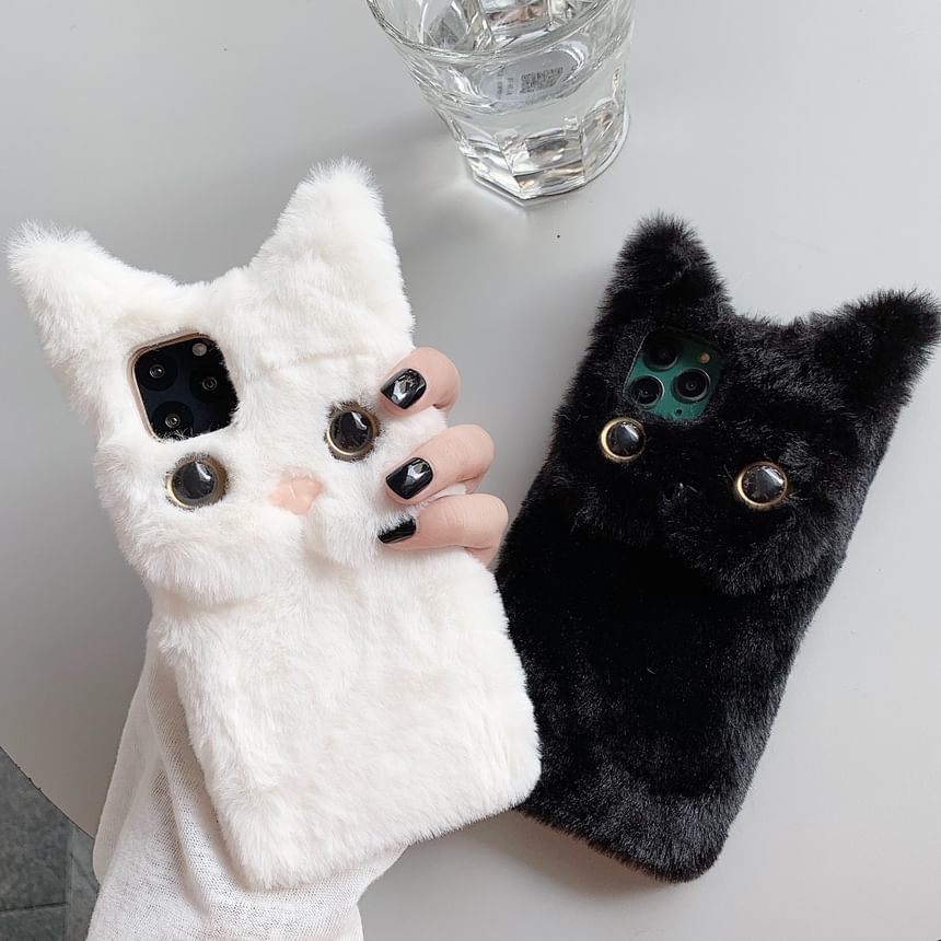 Vachie - Cat Chenille telefoonhoesje - iPhone 15 Pro Max / 15 Pro / 15 Plus / 15 / 14 Pro Max / 14 Pro / 14 Plus / 14 / 13 Pro Max / 13 Pro / 13 / 13 mini / 12 Pro Max / 12 Pro / 12 / 12 mini / 11 Pro Max / 11 Pro / 11