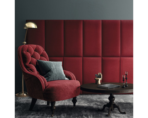 Wandkussen Matt Velvet donkerrood fluweellook 30 x 60 cm