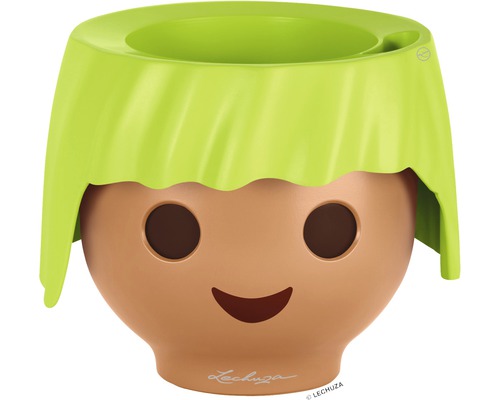 Lechuza Ojo bloempot, 16 cm hoog, groen kunststof, inclusief waterniveau-indicator en zelfbewateringssysteem