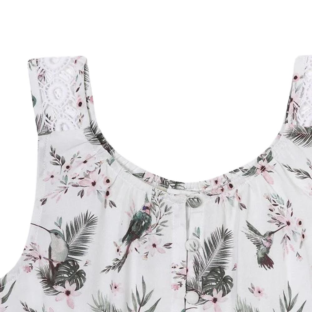 Kaporal Combishort Blanche fleurie Fille Kaporal LORENH